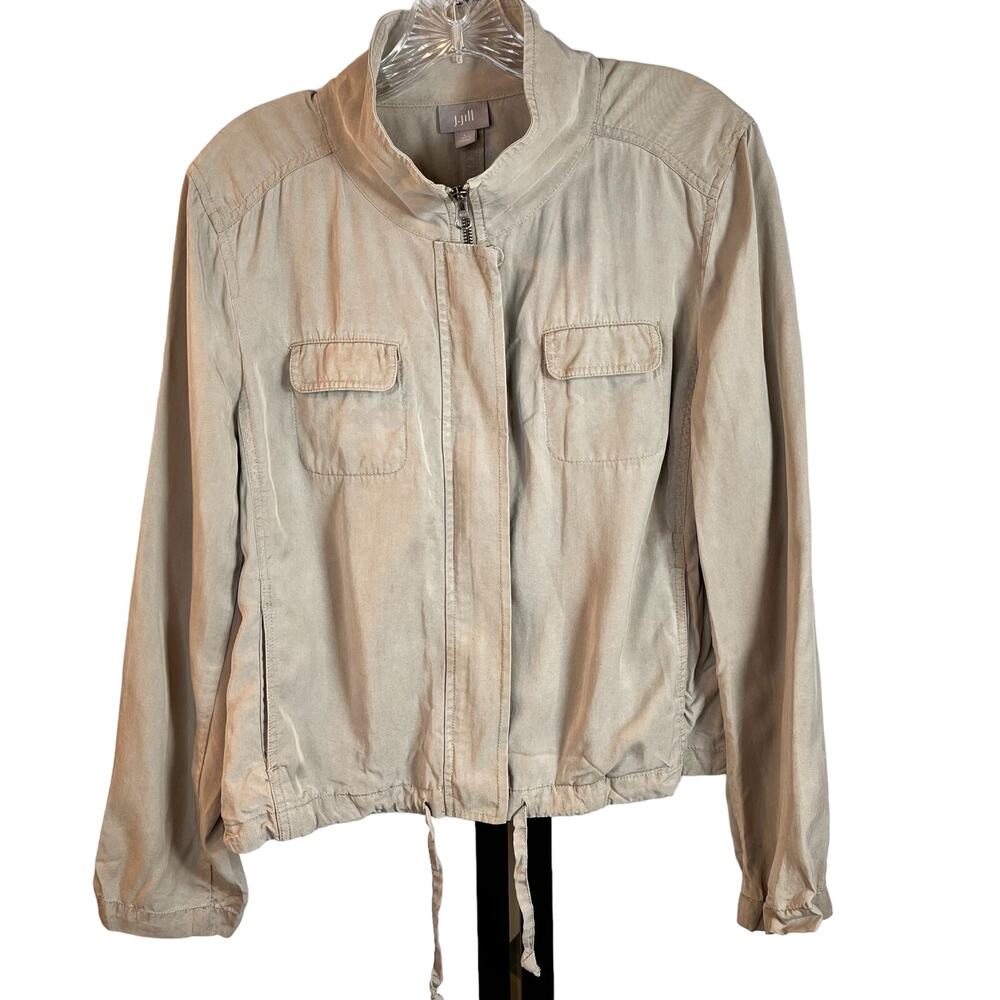 J. Jill Long Sleeve Zip Front Utility Jacket Women's Large